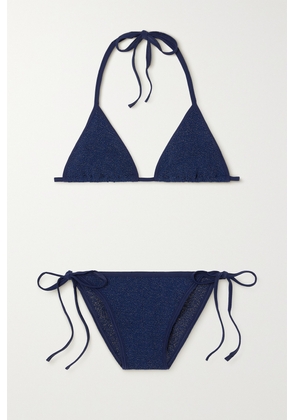 Hunza G - Gina Metallic Seersucker Bikini - Blue - One size