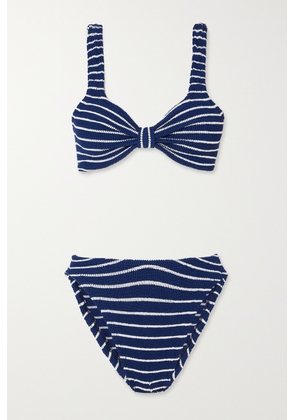 Hunza G - Bonnie Striped Seersucker Bikini - Blue - One size