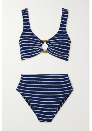 Hunza G - Nadine Striped Seersucker Bikini - Blue - One size