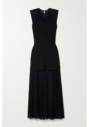 Proenza Schouler - Niki Layered Pleated Jersey And Ribbed-knit Midi Dress - Blue - US0,US2,US4,US6,US8,US10,US12
