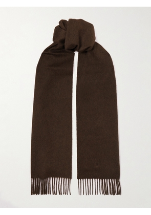 Johnstons of Elgin - Fringed Cashmere Scarf - Brown - One size