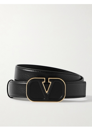 Valentino Garavani - Vlogo Textured-leather Belt - Black - 65,70,75,80,85,90,95