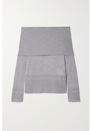 Max Mara - Leisure Tiglio Off-the-shoulder Wool Sweater - Gray - x small,small,medium,large,x large