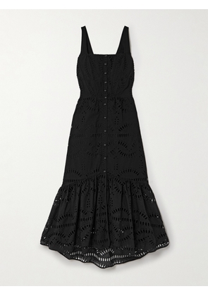 Charo Ruiz - Nissy Embroidered Cutout Cotton-blend Midi Dress - Black - x small,small,medium,large,x large