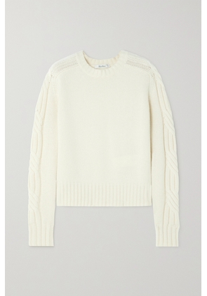 Max Mara - Berlina Cable-knit Cashmere Sweater - White - x small,small,medium,large,x large,xx large