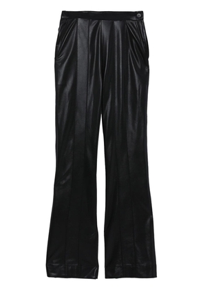 Materiel high-waisted flared trousers - Black