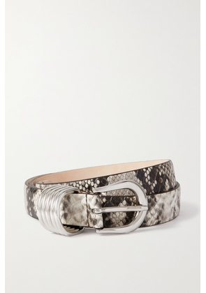 Déhanche - Hollyhock Snake-effect Leather Belt - Neutrals - x small,small,medium,large,x large