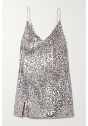 In The Mood For Love - New York Sequined Tulle Mini Dress - Silver - x small,small,medium,large,x large