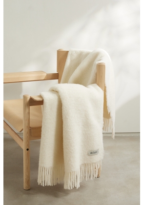 RÓHE - Fringed Wool-blend Blanket - Cream - One size