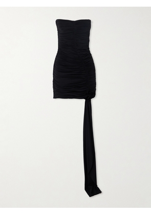 Maygel Coronel - + Net Sustain Sinú Strapless Draped Ruched Stretch-jersey Mini Dress - Black - Petite,One Size,Extended