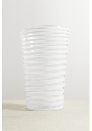 Yali Glass - A Nastro Striped Glass Vase - White - One size