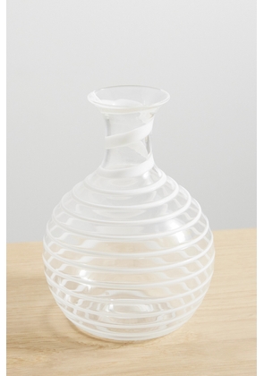 Yali Glass - A Filo Striped Glass Carafe - White - One size