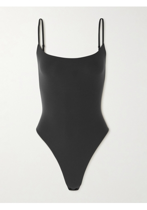 Skims Body Basics Molded Underwire Thong Bodysuit in Black