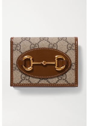 Gucci - Horsebit 1955 Leather-trimmed Printed Coated-canvas Wallet - Neutrals - One size