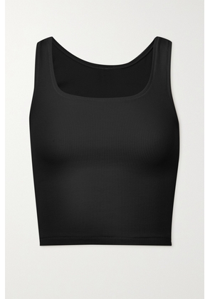 SKIMS Ribbed cotton-blend jersey tank - Soot
