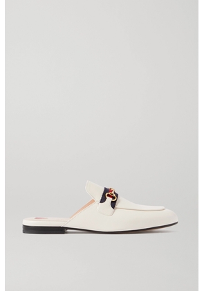 Gucci - Princetown Horsebit-detailed Leather Slippers - White - IT34,IT35,IT35.5,IT36,IT36.5,IT37,IT37.5,IT38,IT40,IT40.5,IT41,IT41.5,IT42