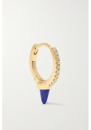 MARIA TASH - 8mm 18-karat Gold, Diamond And Lapis Lazuli Single Hoop Earring - One size