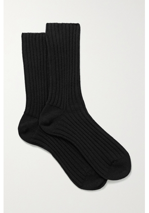 The Row - Ribbed Cashmere Socks - Black - P/S,S,M,L