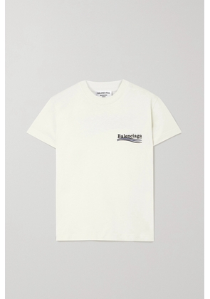 Balenciaga - Embroidered Cotton-jersey T-shirt - White - XS,S,M,L,XL