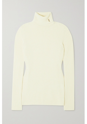 SAINT LAURENT - Ribbed Wool And Cashmere-blend Turtleneck Sweater - White - XS,S,M,L
