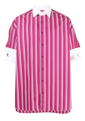 Raf Simons striped short-sleeve shirt - Pink