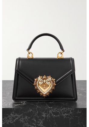 Dolce & Gabbana - Devotion Small Embellished Leather Shoulder Bag - Black - One size