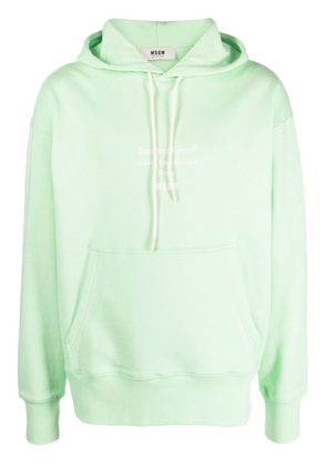 MSGM graphic-print organic-cotton hoodie - Green