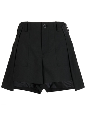 sacai high-waisted layered shorts - Black