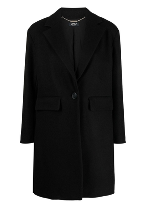 LIU JO single-breasted felted coat - Black