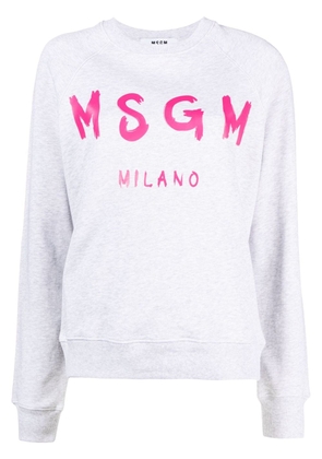 MSGM logo-print cotton sweatshirt - Grey