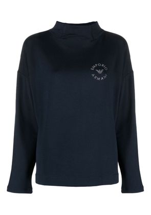 Emporio Armani logo-studded loungewear sweatshirt - Blue
