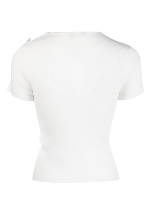 LIU JO round-neck ribbed T-shirt - White