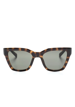 Saint Laurent Eyewear logo-engraved square-frame sunglasses - Brown