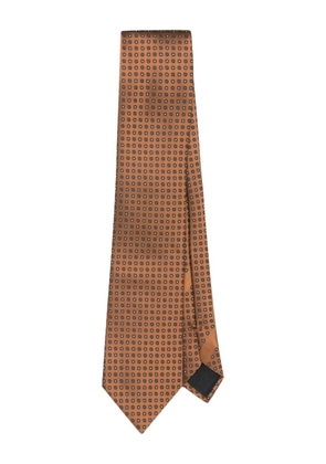 Zegna floral-print silk tie - Brown