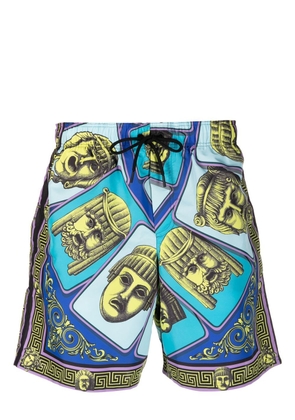 Versace graphic-print swim shorts - Blue