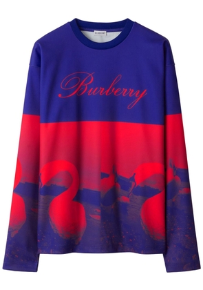 Burberry swan-print crew-neck sweatshirt - Black