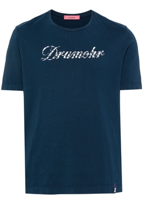 Drumohr logo-print cotton T-shirt - Blue