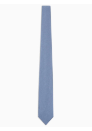 Giorgio Armani fine-ribbed silk tie - Blue