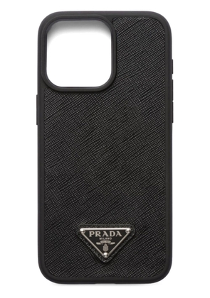 Prada Saffiano leather iPhone 15 Pro Max case - Black