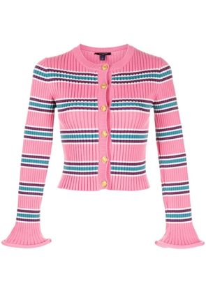 Louis Vuitton Pre-Owned striped ribbed-knit cardigan - Pink