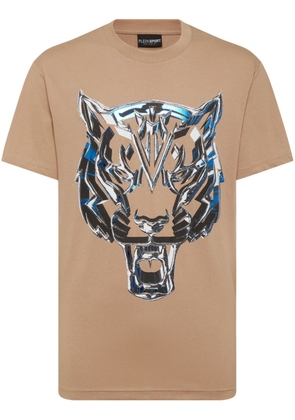 Plein Sport SS Chrome Tiger cotton T-shirt - Neutrals