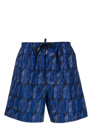 Dsquared2 logo print drawstring swim shorts - Blue