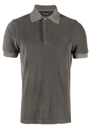 TOM FORD towelling-effect cotton polo shirt - Grey