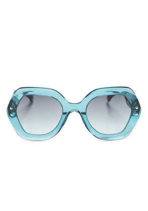 Carolina Herrera oversized geometric-frame sunglasses - Blue