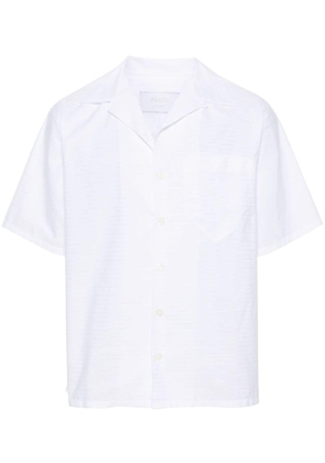 Prada appliqué-logo cotton shirt - White