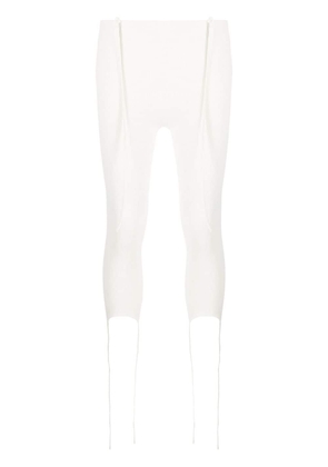 ANDREĀDAMO rib-knit stirrup cropped leggings - White