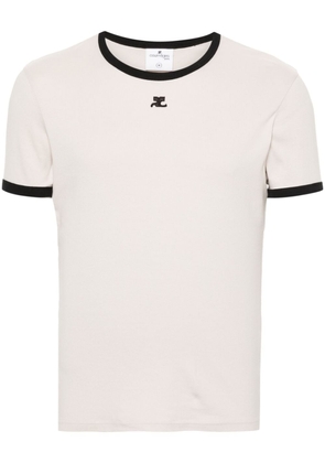 Courrèges Bumpy Contrast cotton T-shirt - Neutrals