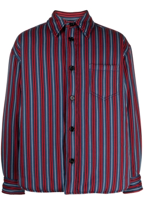 Marni striped cotton shirt jacket - Blue