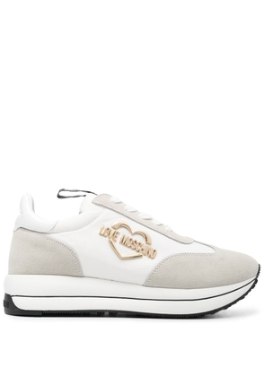 Love Moschino panelled logo-lettering sneakers - White