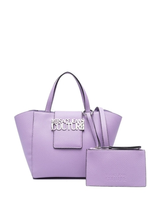 Versace Jeans Couture logo-plaque tote bag - Purple